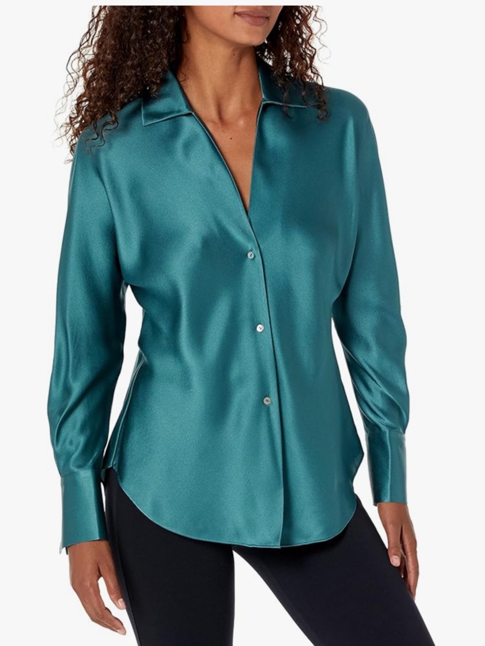Vince bias long sleeve blouse in Blue waltz